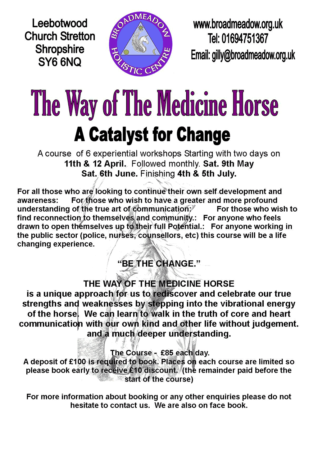 Broadmeadow Holistic Centre - The Way of the Medicine Horse 2026